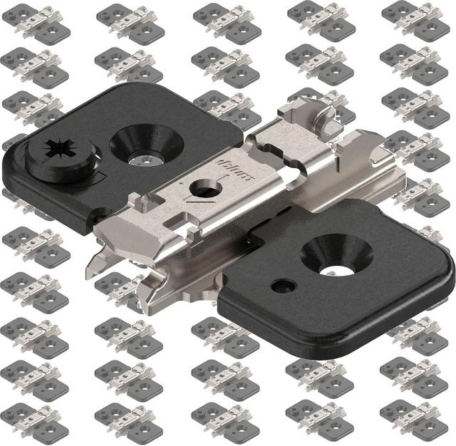 Blum Clip On Kreuzmontageplatte aus Stahl in Onyx-Schwarz 50 Stück - Bild 1