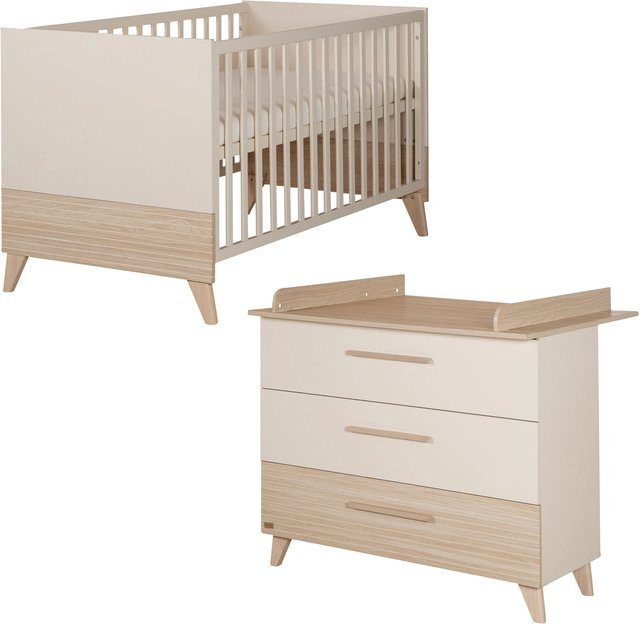Roba Babyzimmer Sidney 2-teiliges Set in Eichenholzfarben und Beige - Bild 1
