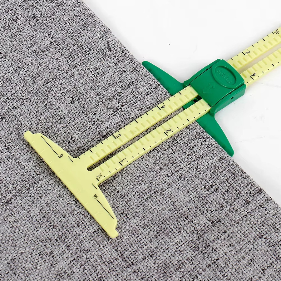 5-in-1 Nähen Naht Lineal Mess Gauge aus Aluminium und Kunststoff in Schwarz - Bild 3