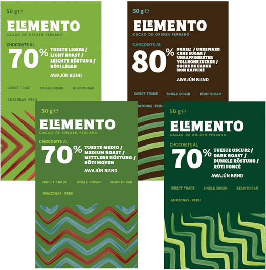 Elemento Bean to Bar Schokoladen Amazonas 4 x 50 g - Bild 1