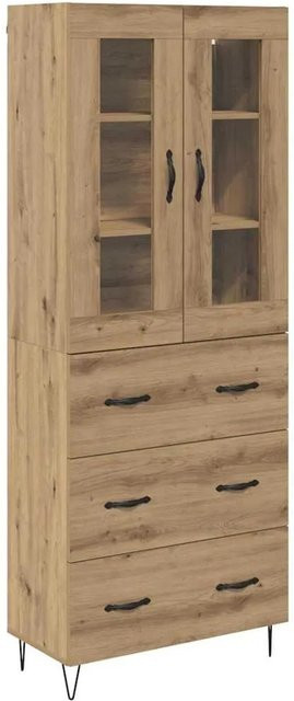 vidaXL Highboard Artisan-Eiche in Braun mit Schranktüren und Regalböden, B/T/H: 69,5 x 34 x 180 cm - Bild 1