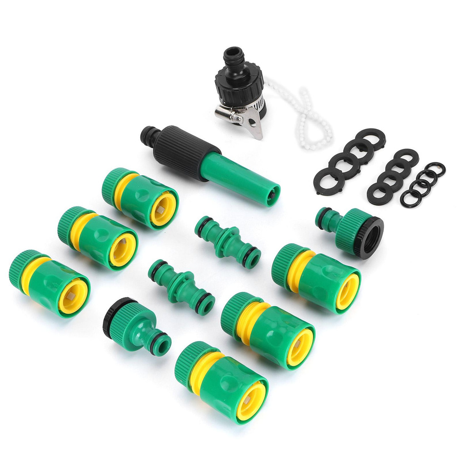 24-teiliges Schlauchverbinder-Set für Gartenbewässerung und Autowäsche mit G1 2 Anschluss und Dichtungszubehör aus ABS-Kunststoff - Bild 2