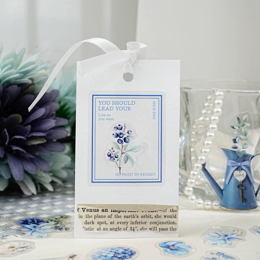 Etori Life Aufkleber-Set mit blauen Gießkannen und Hortensien, 20 Stück Dekorationsmaterial für Scrapbooking und Laptop - Bild 3
