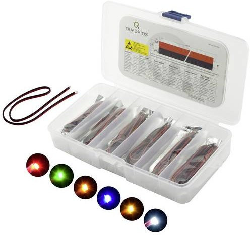 Quadrios LED-Sortiment in den Farben Rot, Grün, Gelb, Blau, Weiß und Bernstein mit 20mA und 3.0V - Bild 1