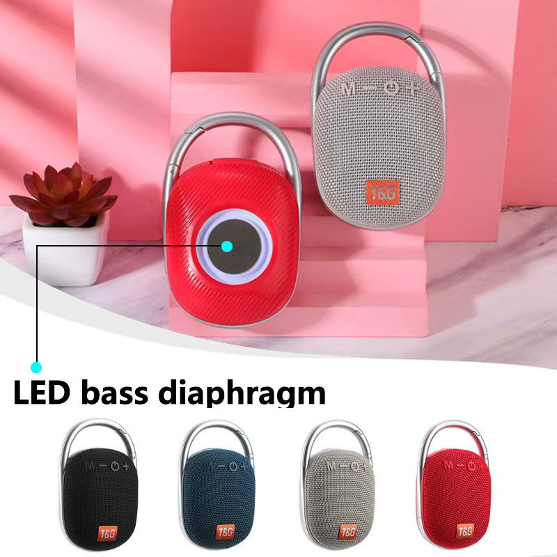 T&G Tragbarer Mini-Bluetooth-Lautsprecher mit FM-Radio und Bass-Subwoofer in Grau, Wasserdicht - Bild 4