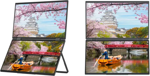 JapanNext JN-DMD-IPS156F Dual-Monitor, 15,6 Zoll, Full HD, IPS, 60 Hz, Schwarz - Bild 1