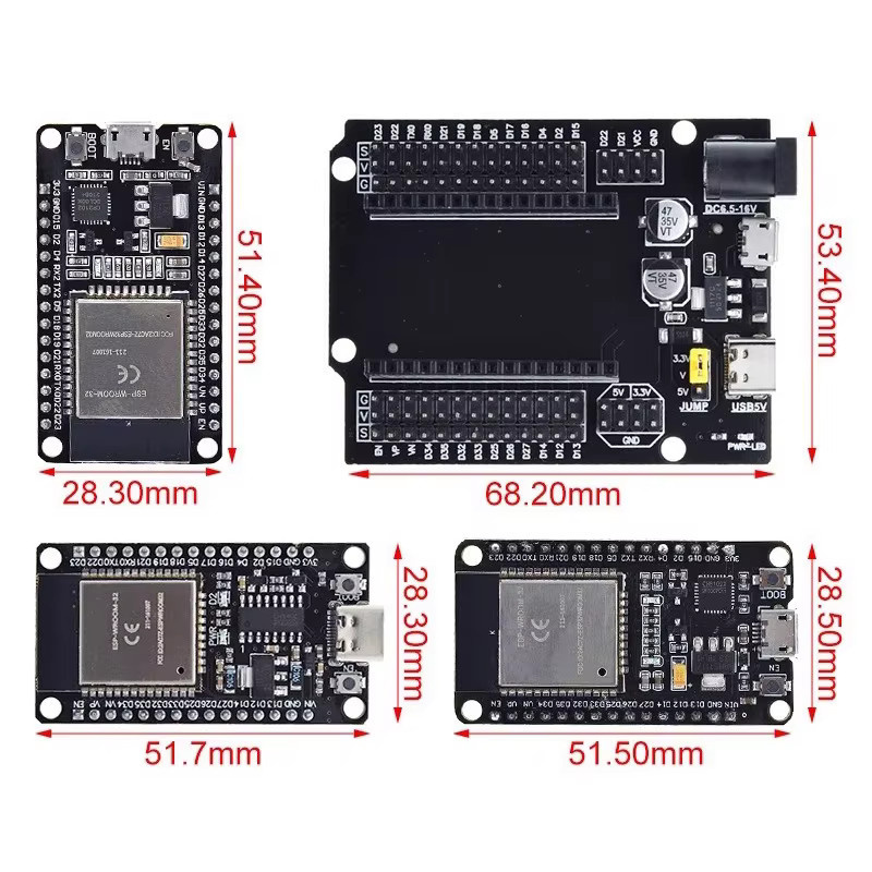 Si Tai&SH ESP32-WROOM-32 NodeMCU-32S Entwicklungsboard mit WiFi und Bluetooth, Schwarz - Bild 2