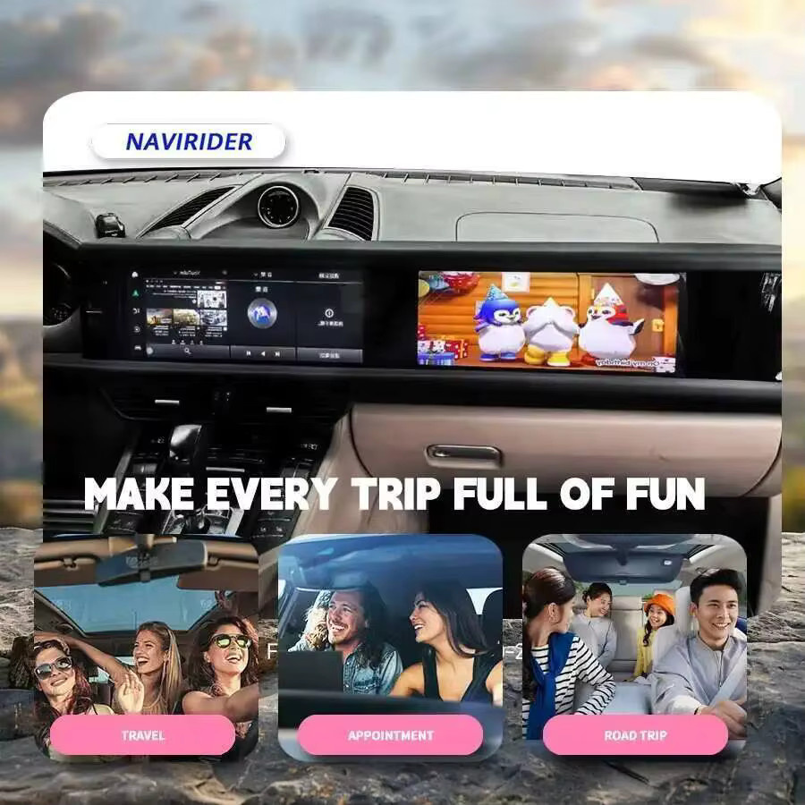 NAVIRIDER Android Autoradio mit Dual-Touchscreen für Porsche Cayenne 2010-2017, Multimedia Videoplayer Head Unit mit Carplay, Schwarz - Bild 5