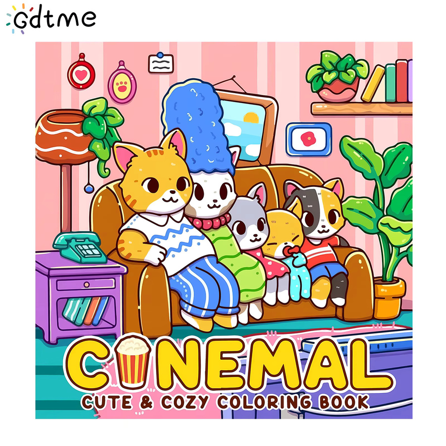 CINEMAL Malbuch für Erwachsene, Cartoon-Motive, Einfache Muster - Bild 4