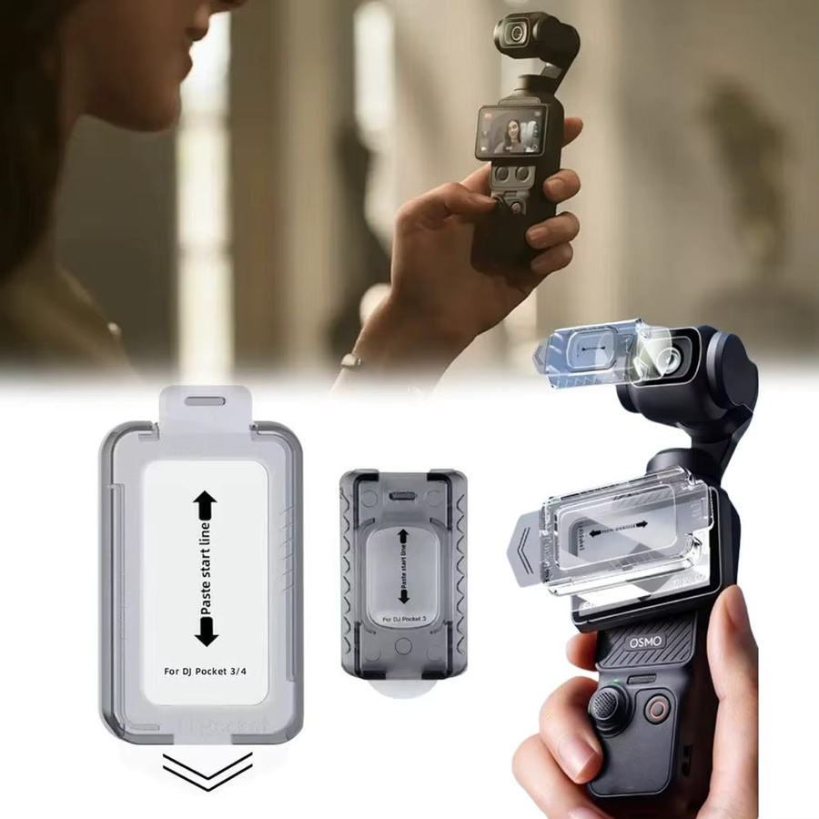 A R Film Objektiv-Schutzfolie und Displayschutz aus gehärtetem Glas für DJI Pocket 4, transparent - Bild 6