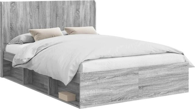 vidaXL Bettgestell mit Kopfteil und Stauraum aus Holzwerkstoff in modernem Design - Bild 1