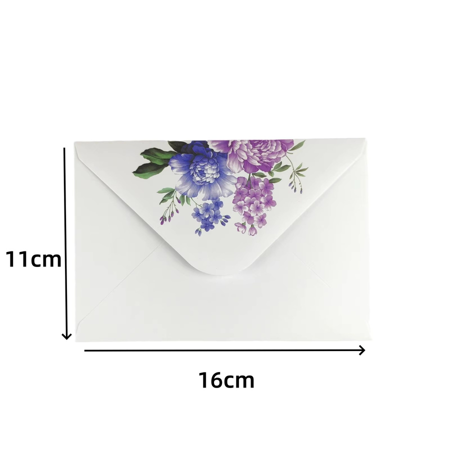 50-teiliges minimalistisches Blumenumschlag-Set aus Papier in Weiß für romantische Liebesbriefe und literarische Hochzeitseinladungen - Bild 2