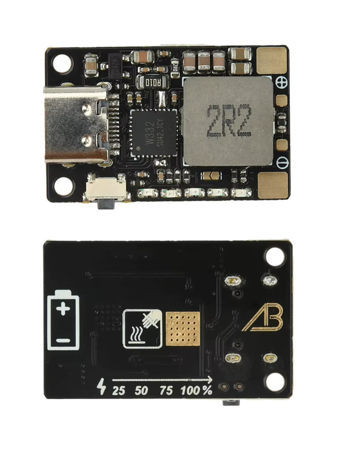 3,7 V Lithium-Batterie Lade- und Schutzmodul mit 18 W Schnellladefunktion und LED-Anzeige in Schwarz - Bild 4