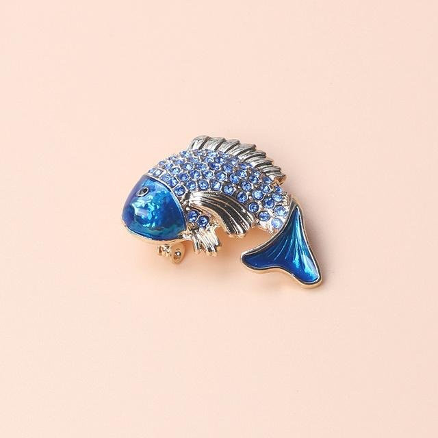 YIRAN Jewelry Brosche Koi, Zinklegierung, Kristall, Bunt, Damen - Bild 1