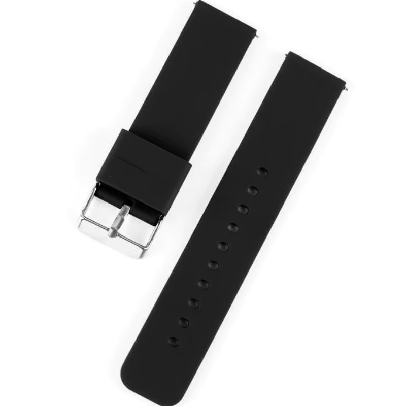 Zhangeer Uhrenarmband Silikon, Schwarz, Unisex, 18-22 mm - Bild 5