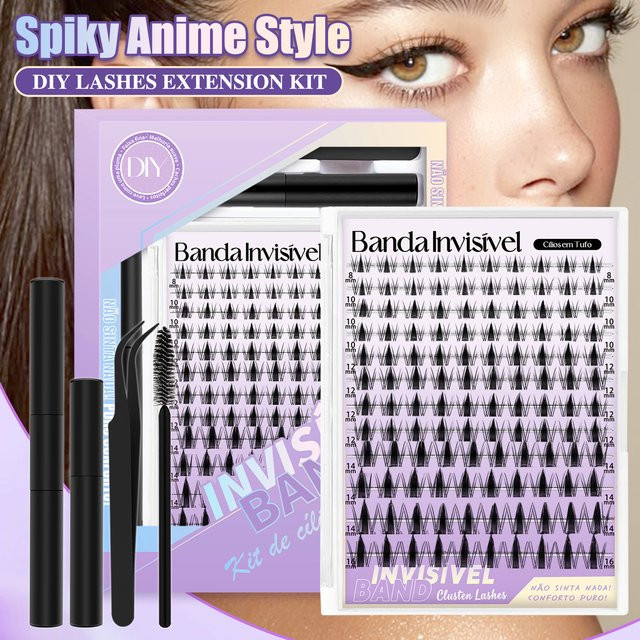 ORREUI Fairy Lash Cluster-Set, 120 Stück, 8-16mm, Wispy Manga Wimpern - Bild 1