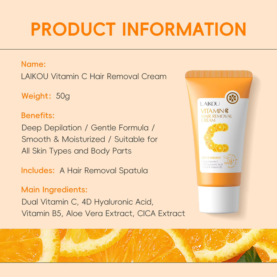 LAIKOU Vitamin C Haarentfernungscreme, 50g, Unisex - Bild 2