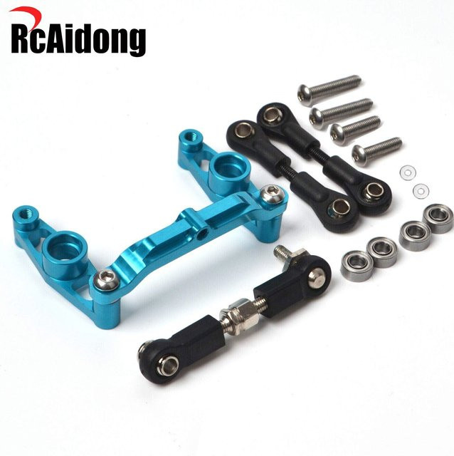 Tamiya Aluminium RC Kugellager-Kurbel-Lenkungsset, Blau, Metall, Zubehör - Bild 1