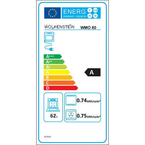 Wolkenstein Einbaubackofen WMO 80, schwarz, B/H/T: 59,5 x 59,5 x 55 cm - Bild 2