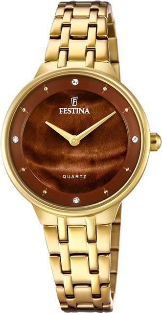 Festina Damenuhr Mademoiselle, Quarz, Edelstahl, Braun, 30 mm, 5 ATM - Bild 1