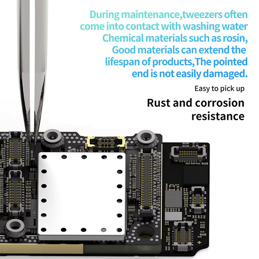 Tribe Tool W-01 Pinzette für Mobiltelefon-Reparaturen und PCB-Chips, korrosionsbeständig und hochhart - Bild 3