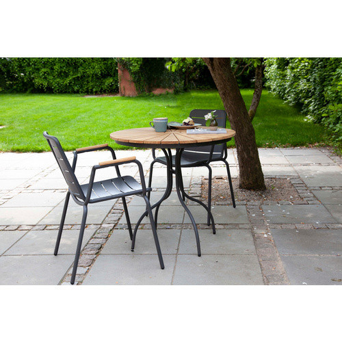 Cinas Gartenmöbelset Ellen/Parc aus Teakholz in Schwarz und Anthrazit, 3-teilig mit 2 Sitzplätzen - Bild 4