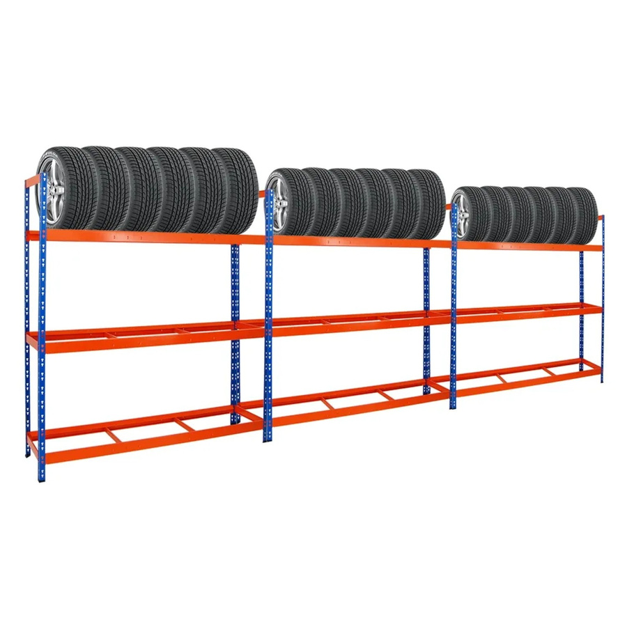 PROREGAL Tiger XL Reifenregal Set aus 3 Einheiten, Blau-Orange, H x B x T: 200 x 180 x 45 cm - Bild 2