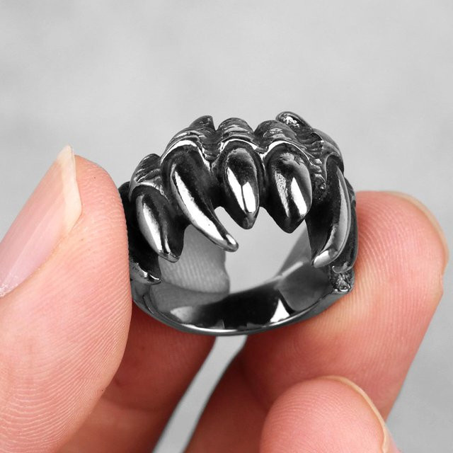 YIRAN Jewelry Ring Edelstahl, Schwarz, Herren - Bild 1
