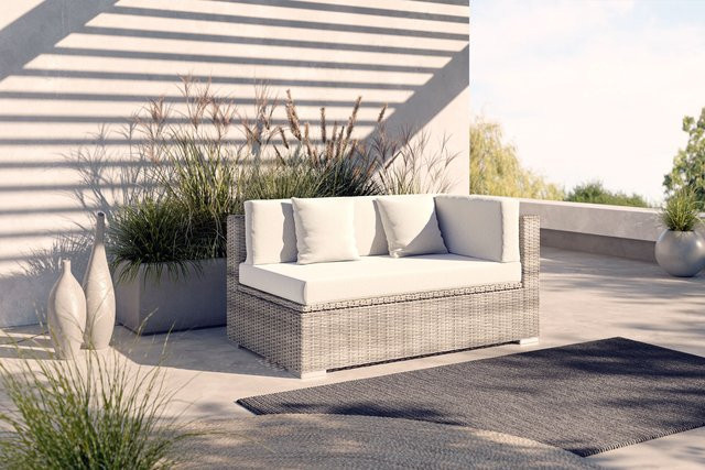 OUTFLEXX Gartensofa 2-Sitzer mit Kissenboxfunktion, desert-beige, Polyrattan und Aluminium mit UV-beständigen Polstern und Kissen - Bild 1