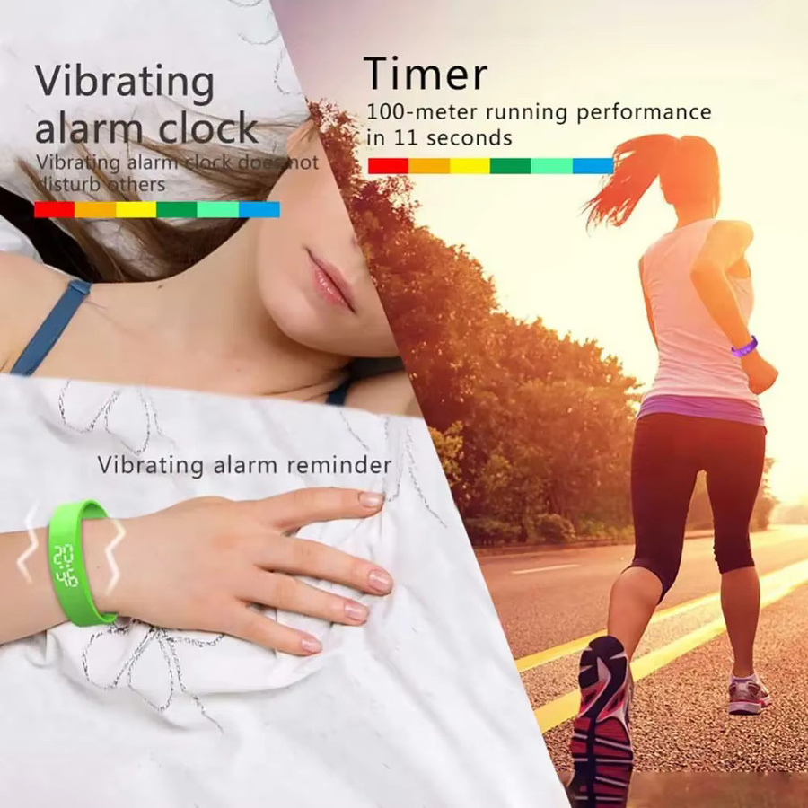 DIXSG LED-Sportuhr mit intelligenter Körpertemperaturüberwachung und Vibrationsalarm als Smartband - Bild 3