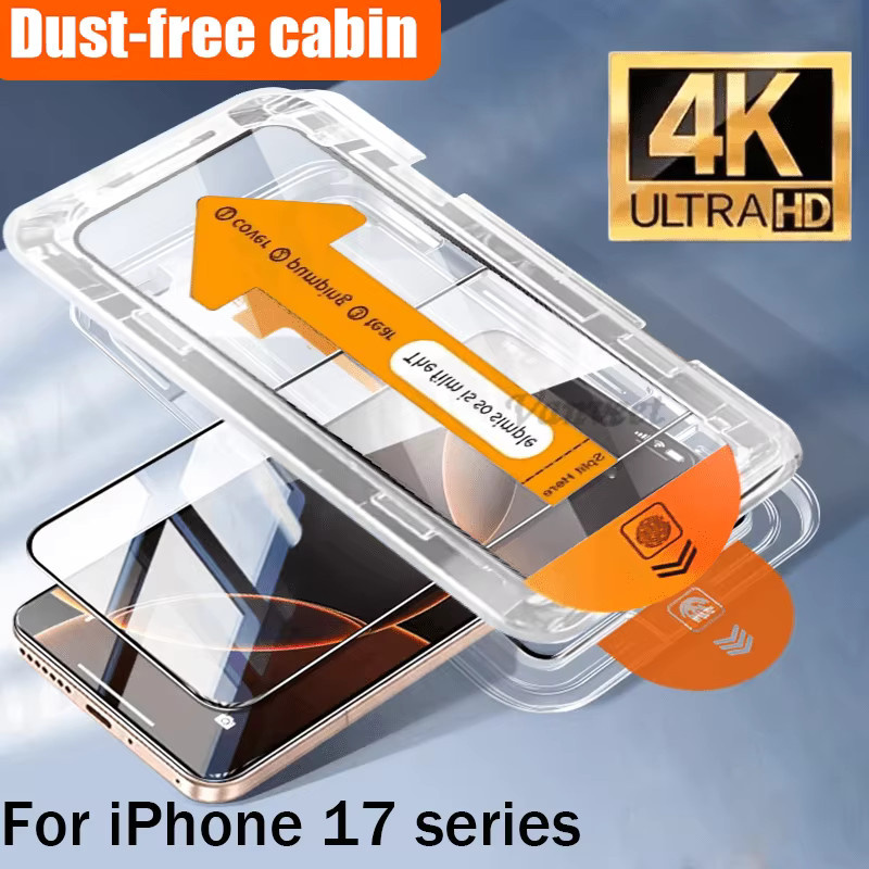 3er-Set Oleophobe HD- und Blickschutzfolie für Apple iPhone 17 Pro Max, 16, 15, 14, 13 in Transparent mit automatischer Ausrichtung und staubfreier Anbringung - Bild 3