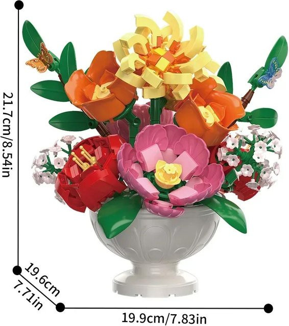 Fashnics Botanicals Blumengesteck DIY Bausatz aus Kunststoff, Mehrfarbiges Florales Dekoration-Set für Erwachsene - Bild 1