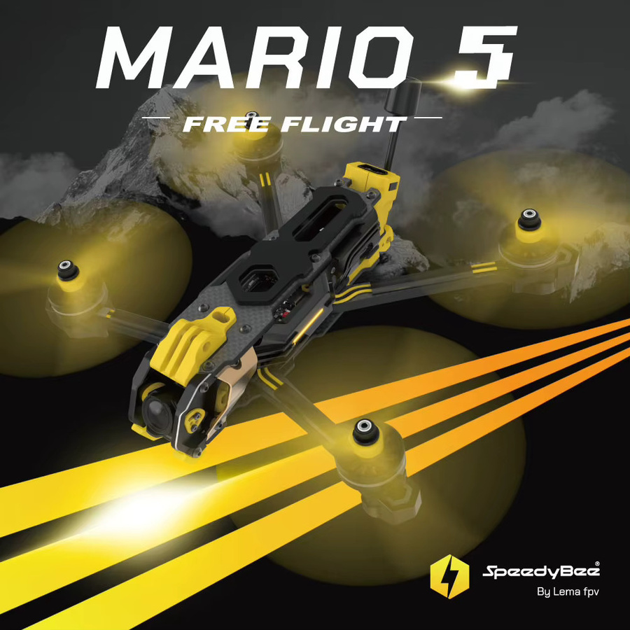 SpeedyBee Super Mario Mario 5 Rahmen 5 Zoll, Kohlefaser, ab 14 Jahren - Bild 2