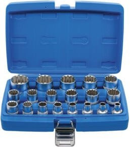 BGS Steckschlüssel-Einsatz-Satz Gear Lock mit 1/2 Zoll Innenvierkant Antrieb, 19-teilig, aus Chrom-Vanadium-Stahl - Bild 1