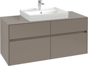 V&B Waschtischunterschrank Collaro in Graphite Grau Matt mit mittigem Waschtisch, B/T/H: 120 x 54,8 x 50 cm - Bild 1