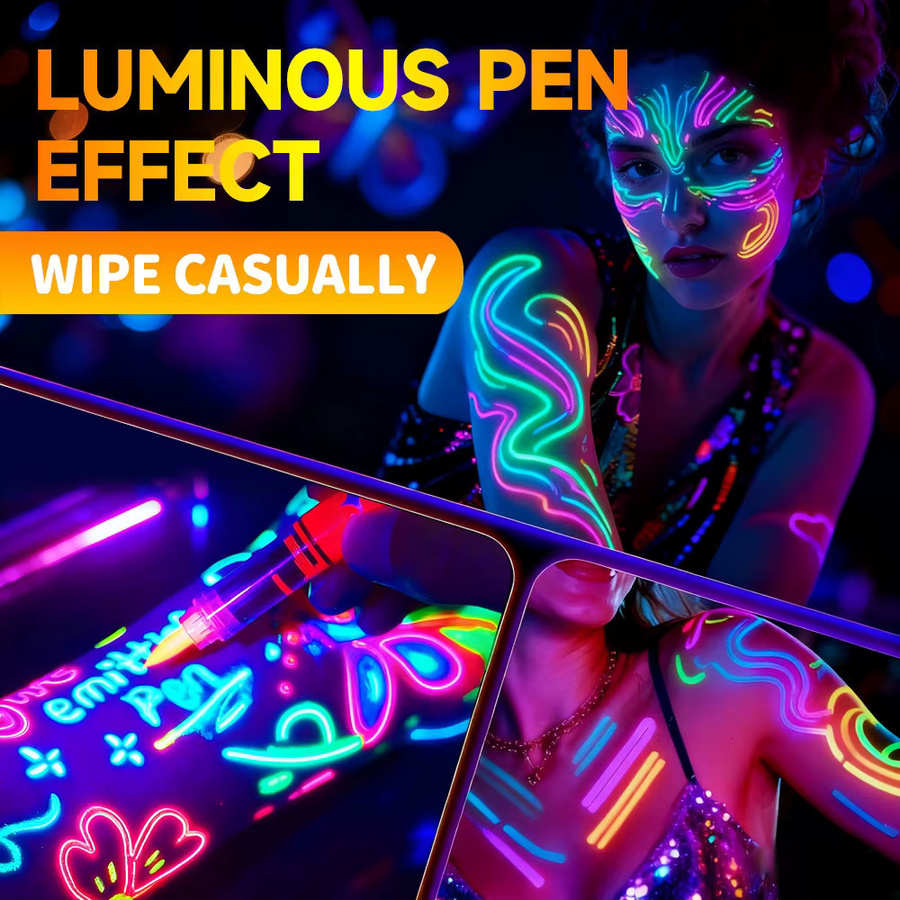 8-farbige fluoreszierende Textmarker im Set, leuchtende DIY-Markierungsstifte für Bastelarbeiten und Zeichnungen, Multicolor - Bild 3
