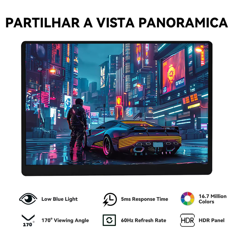 SOYO Tragbarer Monitor SY15FN60 15,6 Zoll FHD 1080P Ultra-Slim IPS-Display in Schwarz mit USB-C und HDMI für Smartphone, Xbox und PS5 - Bild 3