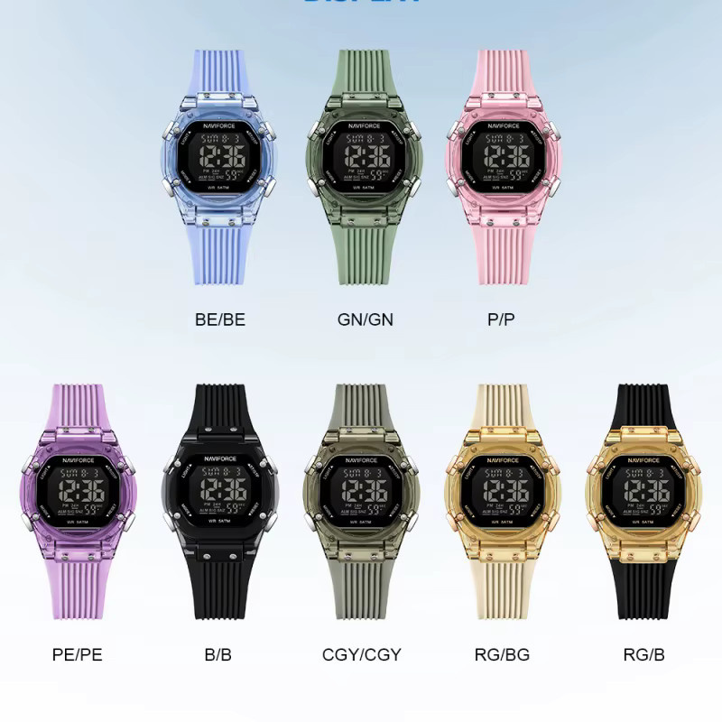 NAVIFORCE Digitaluhr, Damen, Silikonarmband, Schwarz, 5 ATM - Bild 5