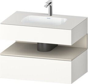 Duravit Qatego Einbauwaschtisch-Möbel-Set in Weiß Matt, B/T/H: 80 x 55 x 60 cm - Bild 1