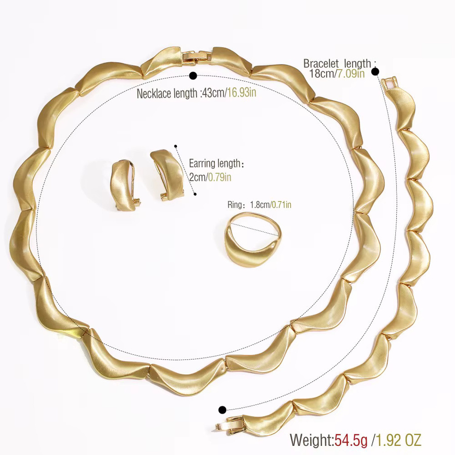 GZJPEI Schmuckset, Wolkenform, Halskette, Armband, Gold, Damen - Bild 2