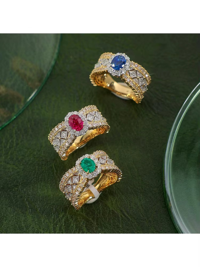 Huitan Ringset, Gold, Zirkonia, Damen - Bild 3
