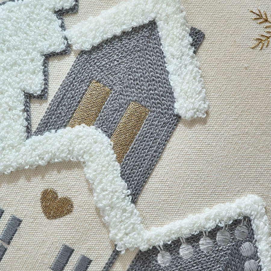 Dekorativer inyahome Kissenbezug aus Leinen mit Stickerei in Beige, B/T/H: 30 x 50 cm und 45 x 45 cm - Bild 3