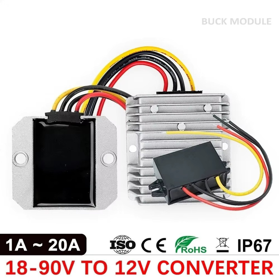 Waohei DC-DC Step Down Konverter Spannungsregler von 20V-90V auf 12V in Silber - Bild 2