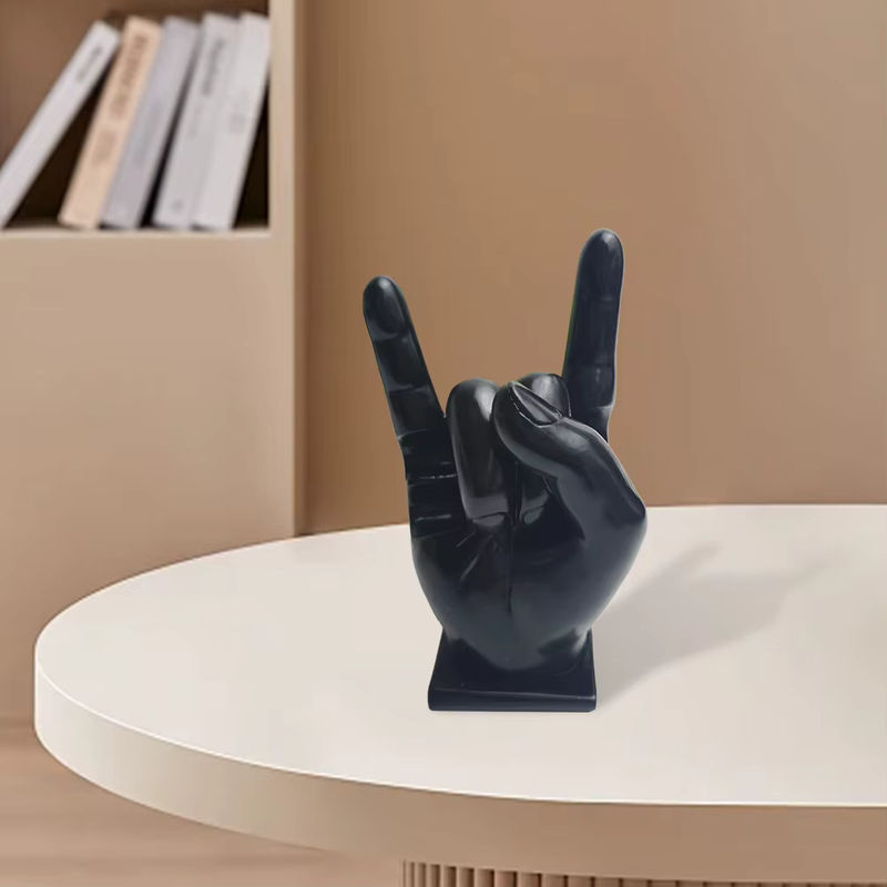 Moderne Skulptur von alloet als dekorative Handgeste für deine Wohnkultur in Schwarz und Mehrfarbig aus Kunstharz - Bild 2