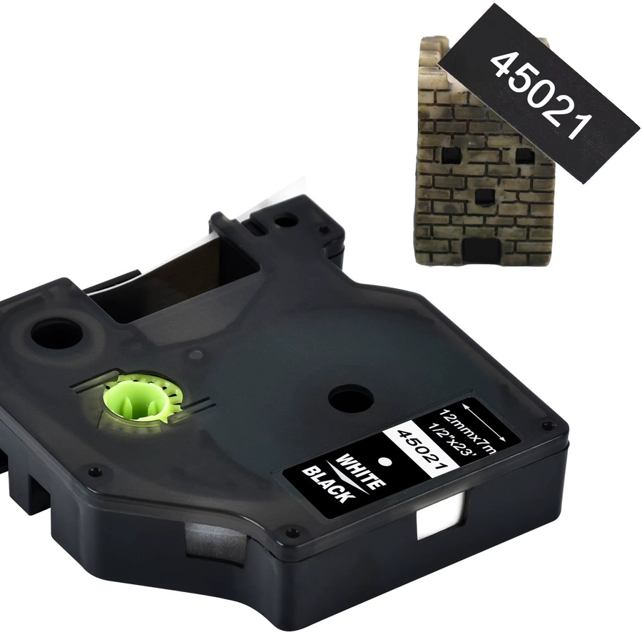 Kompatible Dymo D1 Thermobänder für Labelmanager LM160, 210D und LM280 PNP in den Breiten 6mm, 9mm, 12mm, 19mm und 24mm, Farben: Schwarz und Weiß - Bild 2