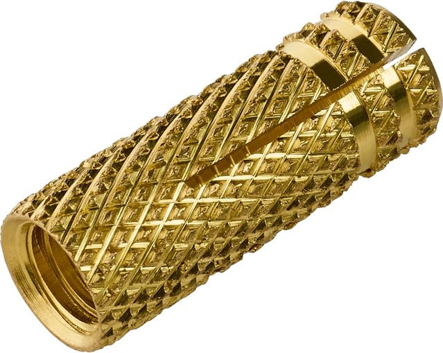 LUX-TOOLS Messingspreizdübel in Gold, 6 Stück, M6 x 22 mm, Bohrloch Ø 8 mm - Bild 1