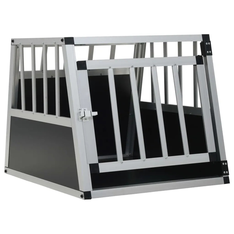vidaXL Hundetransportbox mit Einzeltür in Silber, B/T/H: 54 x 69 x 50 cm - Bild 2