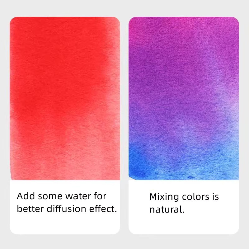 DINGYI STATIONERY Aquarellfarben-Set mit Pinsel, 24 Farben, halbtransparentes Wasserfarbenpigment in Multicolour für Profis - Bild 2