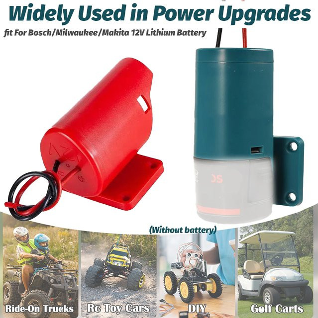12-V-Adapter für Power Wheel, kompatibel mit Makita, Bosch und Milwaukee M12 Akkus, Stromumwandlungsset in Rot - Bild 1
