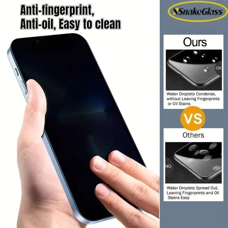 3er-Pack ZMZE Blickschutzfolie aus gehärtetem Glas für iPhone 17 Pro Max 16 Pro 15 14 Plus 13 12 Mini 11 XS Max XR – Transparentes Anti-Spionage-Displayglas mit Kratzschutz - Bild 3